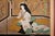 C. 1960s Shōwa Era Ukiyo-E Style Painted Byobu Screen "Playing Hyakunin Isshu" For Sale - Image 4 of 12