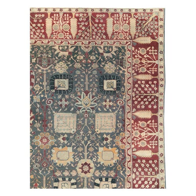 Traditional Galerie Shabab Collection Early 20th Century Indian Agra Large Square Carpet For Sale - Image 3 of 9