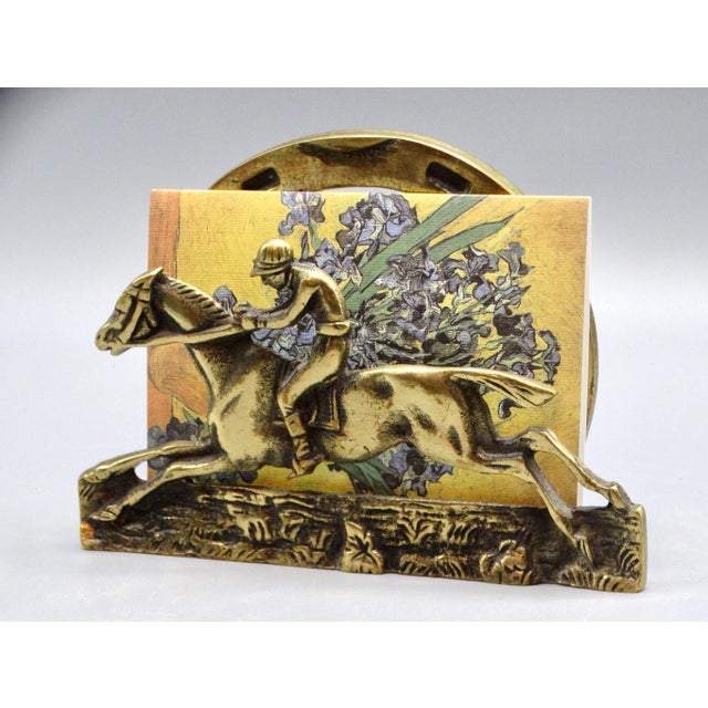1930's English GIlt Brass Equestrian Letter Rack For Sale - Image 6 of 6