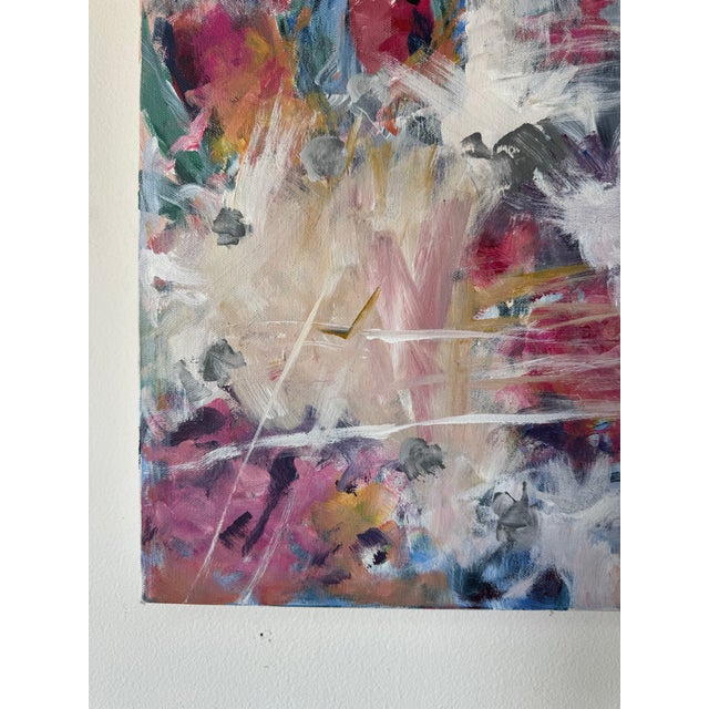 Textile "Tulips Vanished” Contemporary Expressionist Acrylic on Canvas Painting For Sale - Image 7 of 12