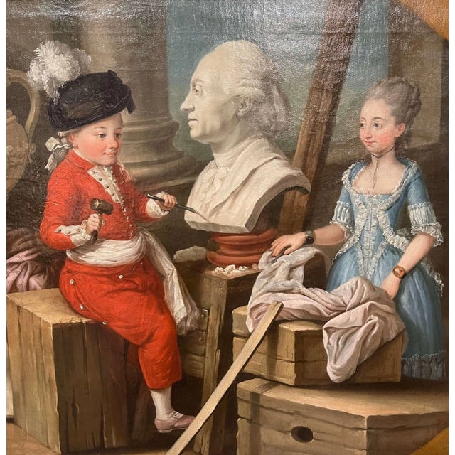 18th Century French “Four Arts” Allegorical Paintings After Carle Van Loo For Sale - Image 11 of 18