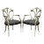 Sheraton Style Shield Back Plume Prince of Wales Silver Dining Arm Chairs - Pair For Sale
