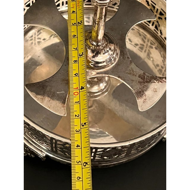 Antique English Silverplate Condiment Cruet Set Holder For Sale - Image 11 of 12