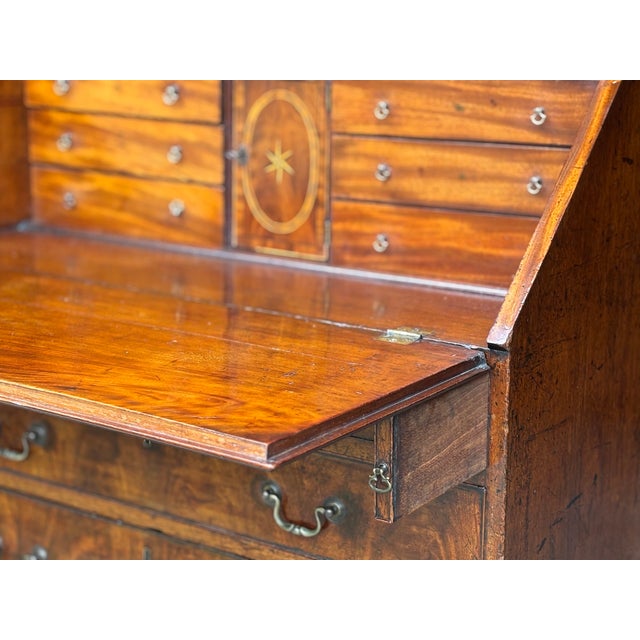 Brown Antique George III Mahogany Secretaire, 1790 For Sale - Image 8 of 13