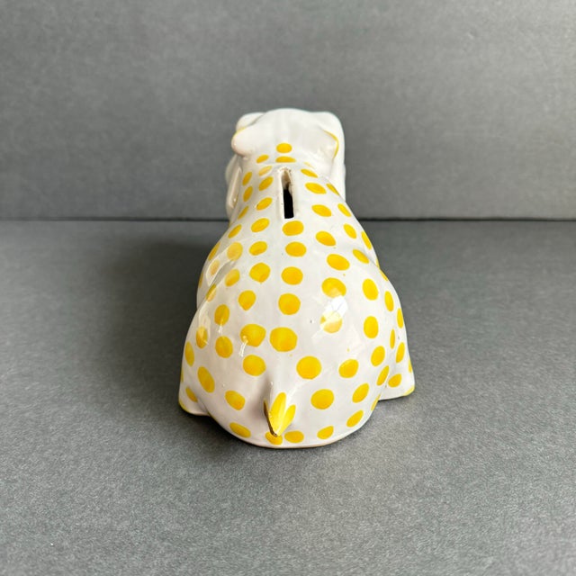 Mid-Century Modern Vintage Hippo Piggy Bank Italian Hand Painted Made in Italy For Sale - Image 3 of 8