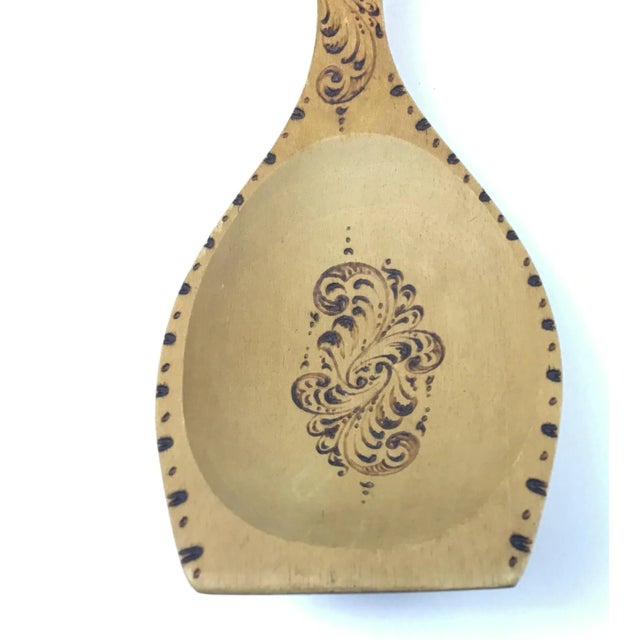 Folk Art Wood Burned Etched Serving Spoon For Sale In Portland, ME - Image 6 of 9