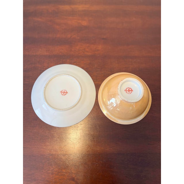 Vintage Trico China Art Deco Bowl & Saucer Set For Sale - Image 4 of 4