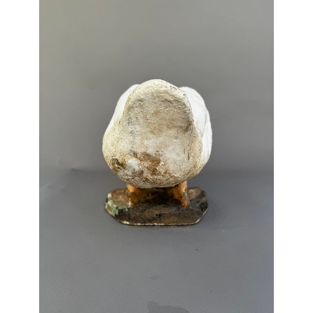 Mid 20th Century Vintage Concrete Goose Hand-Painted Folk Art Sculpture in Quacking Pose For Sale - Image 5 of 7
