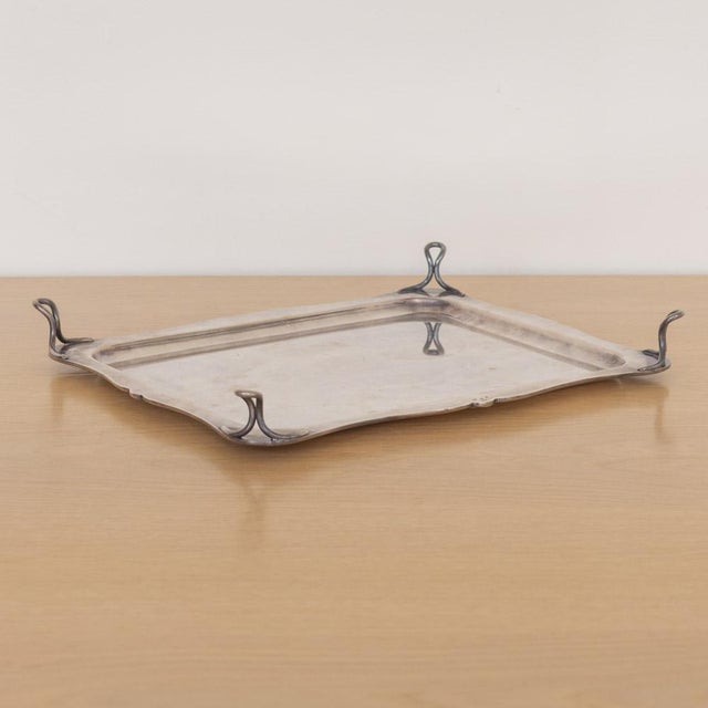 French 1940s French Silver Loop Tray For Sale - Image 3 of 14