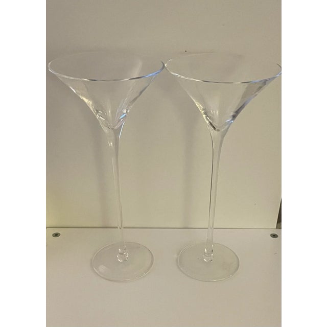 At nearly a foot tall these are a very extravagant and a special way to sip your martini! Handmade and hand-cut crystal....