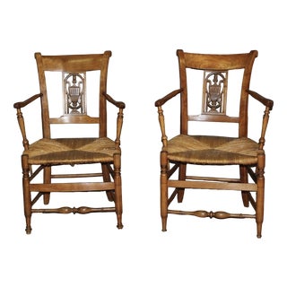 Set of Vintage Armchairs in Cherry For Sale