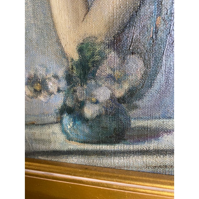 “Woman in Blue” Original Oil Painting For Sale - Image 4 of 12