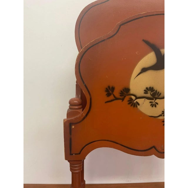 Wood Vintage Orange Colored Magazine Rack For Sale - Image 7 of 10