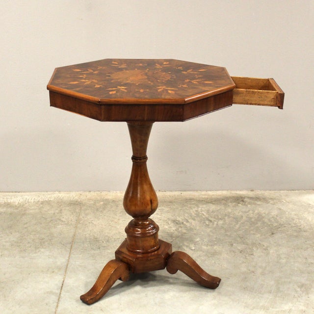 Wood Italian Charles X Walnut Coffee Table, 19th Century For Sale - Image 7 of 10