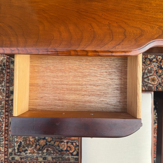 Vintage Tradition House Chippendale Solid Cherry 3 Drawer Console Table Set With Pair of Benches or Stools - 3 Pieces For Sale In Philadelphia - Image 6 of 18