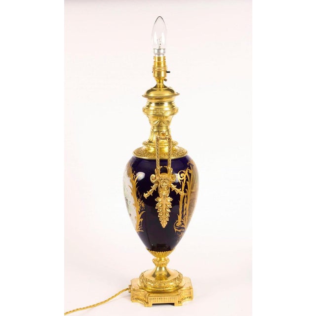 Sevres Porcelain & Ormolu Table Lamp, 19th Century For Sale - Image 9 of 16