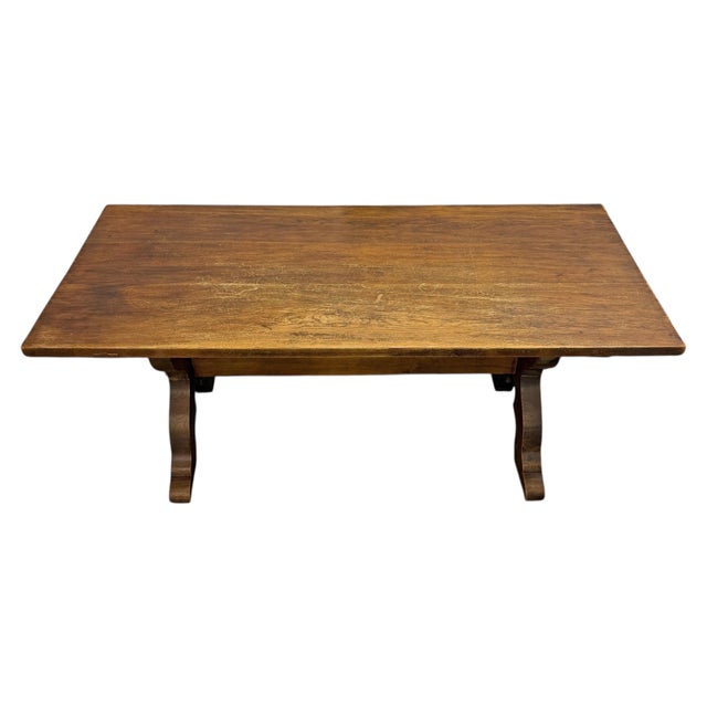1900 - 1909 Early 20th Century Danish Oak Trestle Table For Sale - Image 5 of 15
