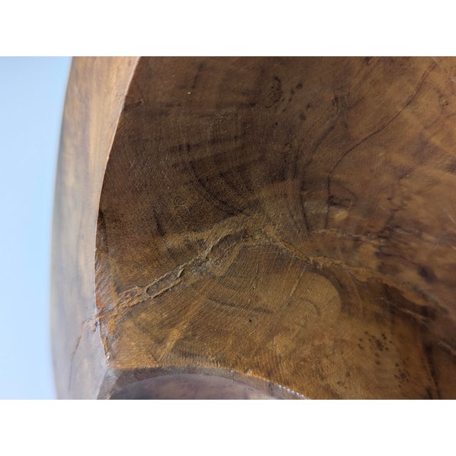Modern Sculptural Table Lamp in Carved Olive Wood, 1970s For Sale - Image 15 of 18