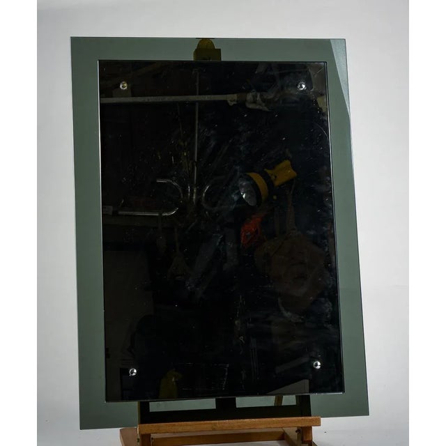 Silver Mirror with Smoked Glass and Embossing, 1970s For Sale - Image 8 of 9