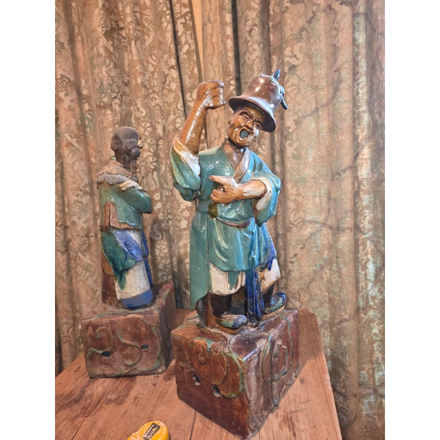 Brown Large Early 20th C Shiwan Pottery Figures For Sale - Image 8 of 15