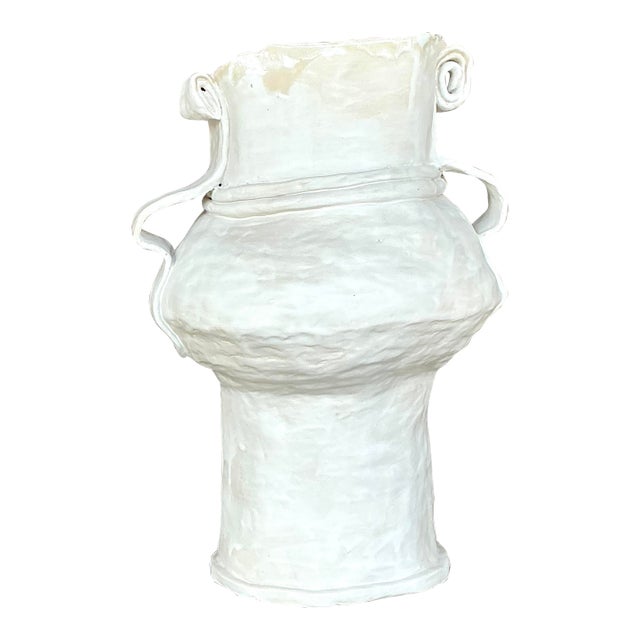 Vintage Boho Monumental Original Studio Pottery Vase For Sale