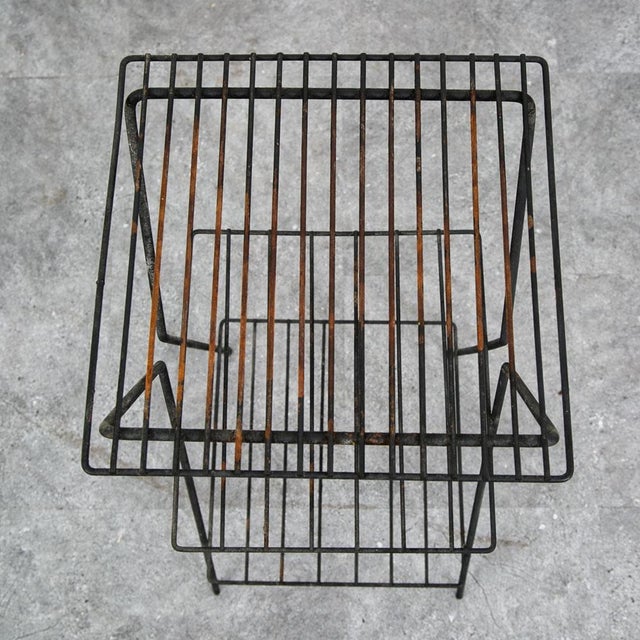 1960s Mid Century Modern Plant Stand Metal Wrought Iron Vintage Outdoor Indoor 3 Tier For Sale - Image 5 of 12