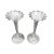 A pair of pure silver fluted vases from the Meiji period. Sold as a set of 2. Scalloped tops with narrow fluted stems...