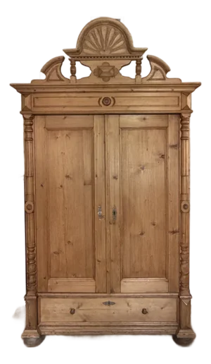Antique German Pine Armoire