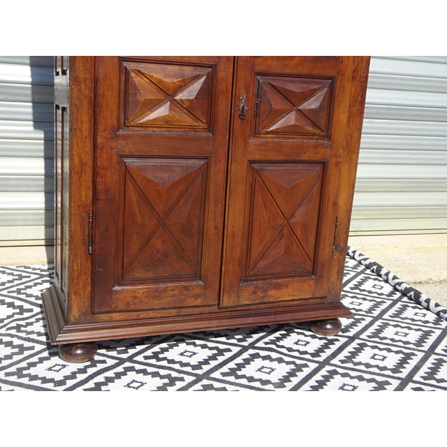 Tan Louis XIII Style Walnut Wardrobe with Diamond Points For Sale - Image 8 of 18