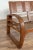 Teak Wood Settee from Madura with Folding Back, Looping Arms and Cane Seat For Sale - Image 11 of 13