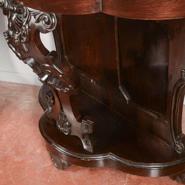 19th Century Italian Carved Wooden Console with Marble Top For Sale - Image 4 of 8