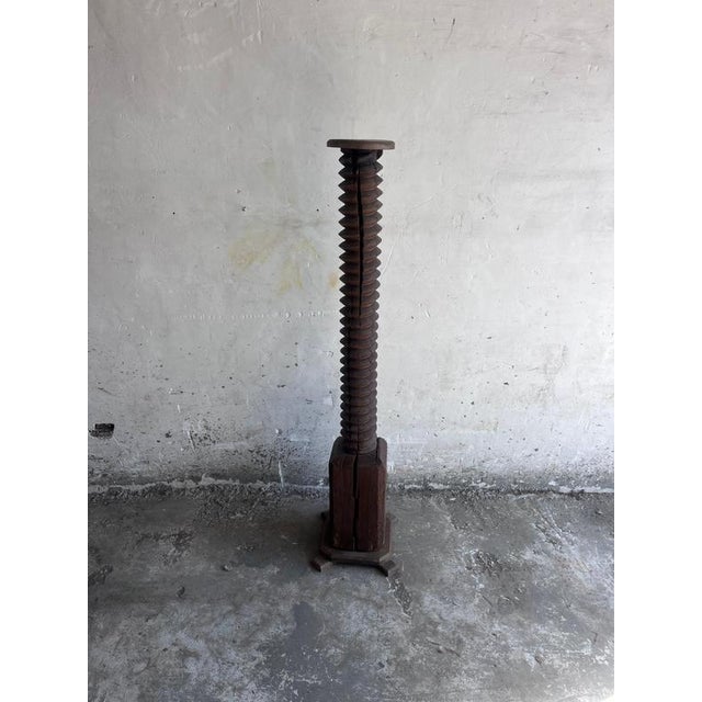 Antique Wine Press Screw Pedestal For Sale - Image 7 of 10