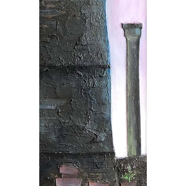 Stone Gray Industrial Mixed-Media Oil Painting by Robert Blanchard For Sale - Image 8 of 10