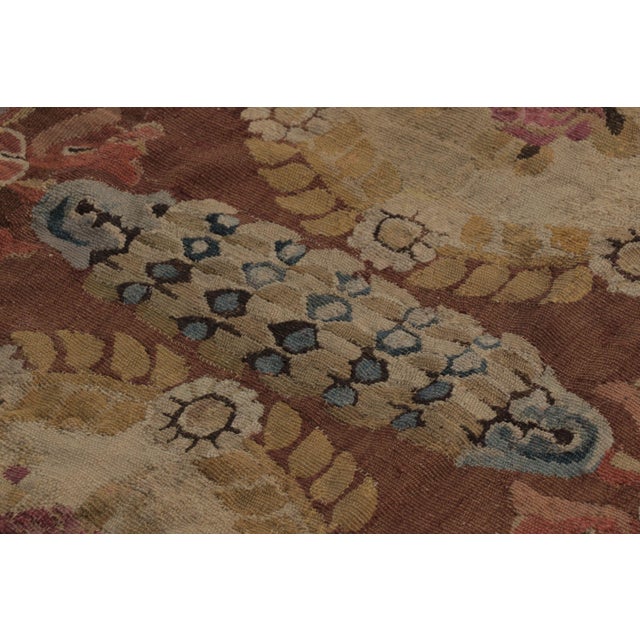 Traditional Antique 19th Century Aubusson Square Rug With Bold Floral Medallion - Rug & Kilim For Sale - Image 3 of 11