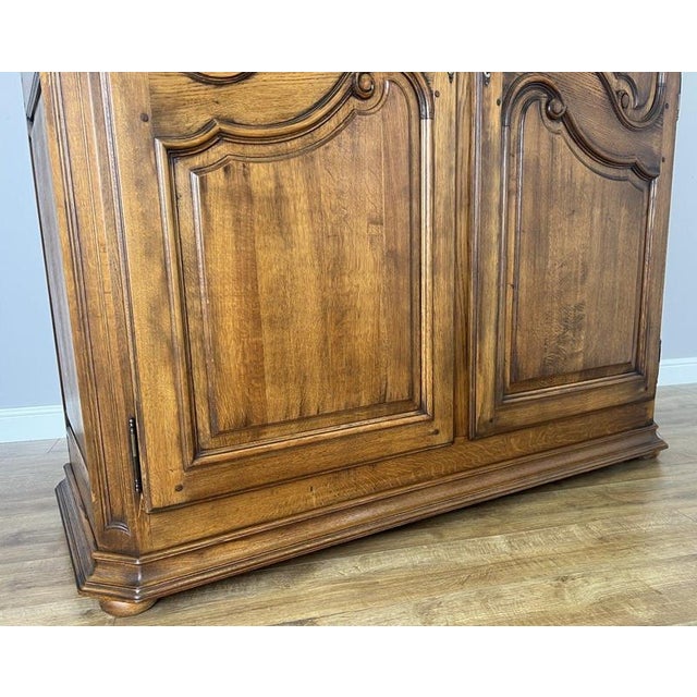 Brown Vintage French Oak 2-Door Wardrobe For Sale - Image 8 of 14