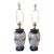 Vintage Ceramic Vase Lamps With Elegant Floral Design on Wood Plinths- A Pair For Sale