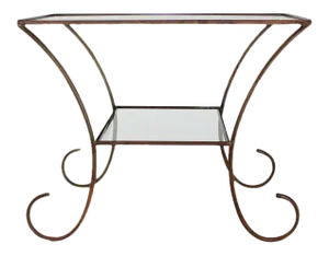 1930s Art Deco Solid Brass Serving Console Hall Table