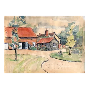 Josie Capstick English Village Watercolor Painting