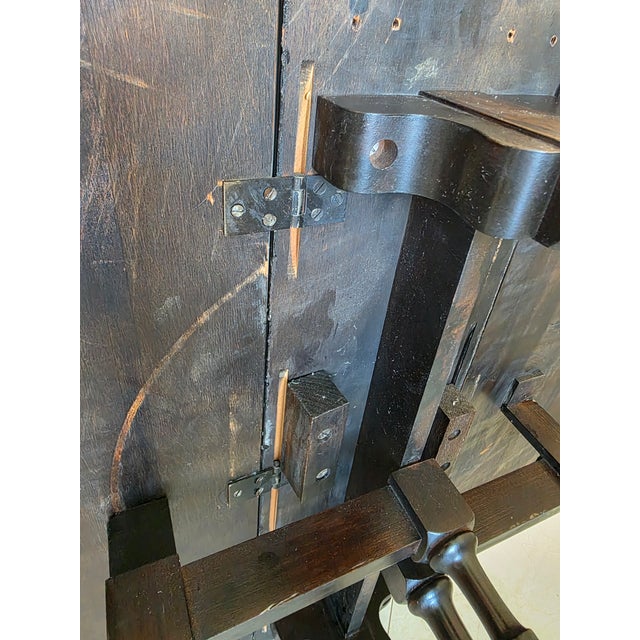 Brown Antique Jacobean Revival Gateleg Drop-Leaf Table With Bobbin Turned Legs For Sale - Image 8 of 12