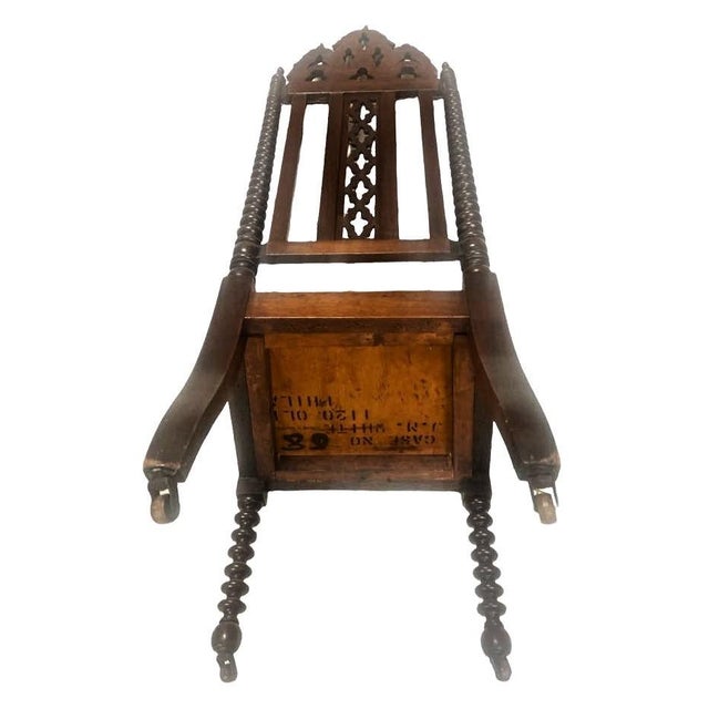 Wood Late 19th Century Mahogany Gothic Revival Accent Chairs - a Pair For Sale - Image 7 of 9