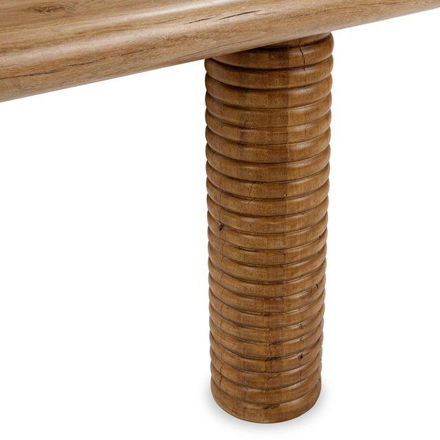 Ardent Ribbed Reclaimed Wood Console Table For Sale In Los Angeles - Image 6 of 7