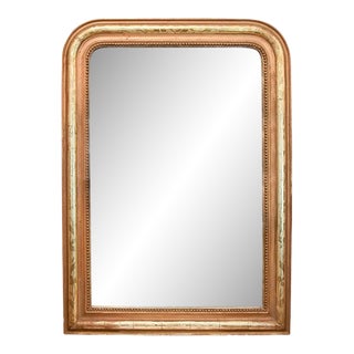 19th Century Louis Philippe Gilded Mirror With Fleur Detail For Sale
