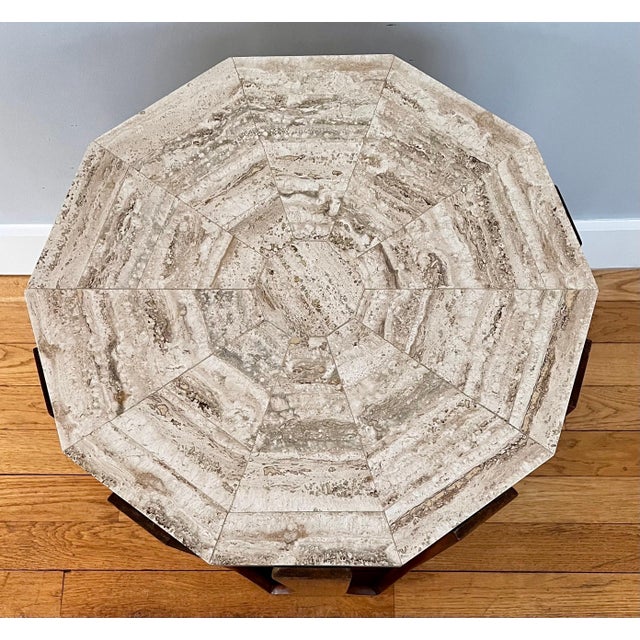 Brown Mosaic Travertine Occasional / End Table by Harvey Probber, c. 1950 For Sale - Image 8 of 12