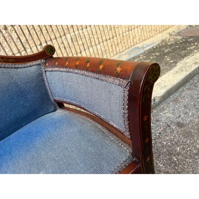 Edwardian Painted and Decorated Satinwood Dressing Table Chair. Early 20 th century Hand painted, sturdy, well made...