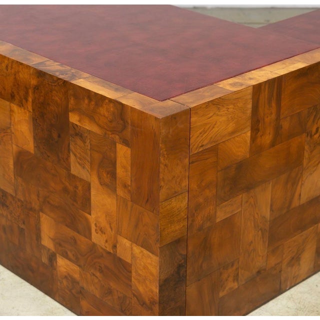 1970s Paul Evans Cityscape Patchwork Burl Desk For Sale - Image 14 of 14
