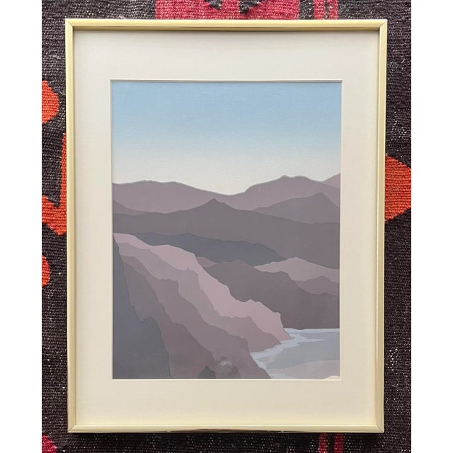 Paper Minimalist Landscape Serigraph 70s For Sale - Image 7 of 7
