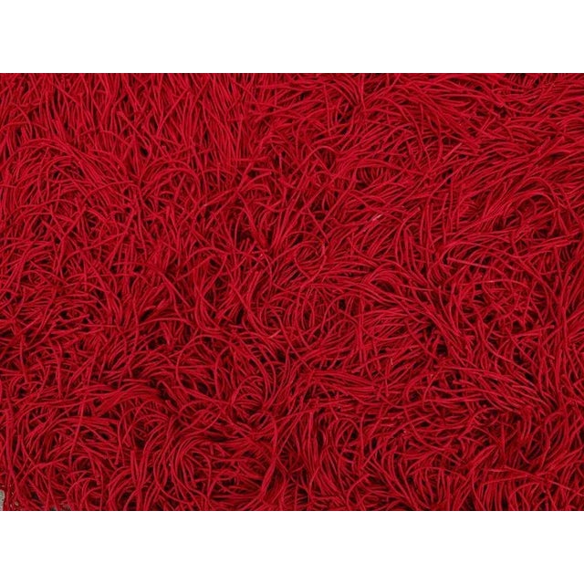 Red Large Postmodern Long Threads Spaghetti Rug attributed to Kare Design, 2000s For Sale - Image 8 of 12
