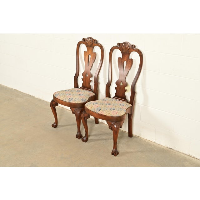 Kittinger Georgian Carved Mahogany Side Chairs or Dining Chairs, Pair For Sale - Image 17 of 17