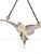 This exquisite antique necklace features a spread-winged dove rendered in luminous white and cream enamel, suspended...