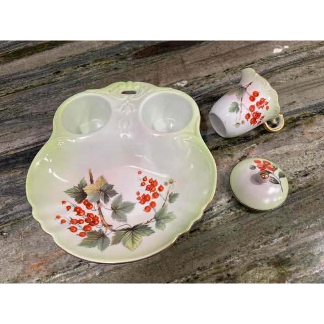 1980s Mid-Century Modern Rare Fruit Server With a Capped Sugar Bowl and Creamer - Andrea by Sadek 3 pcs For Sale - Image 9 of 11